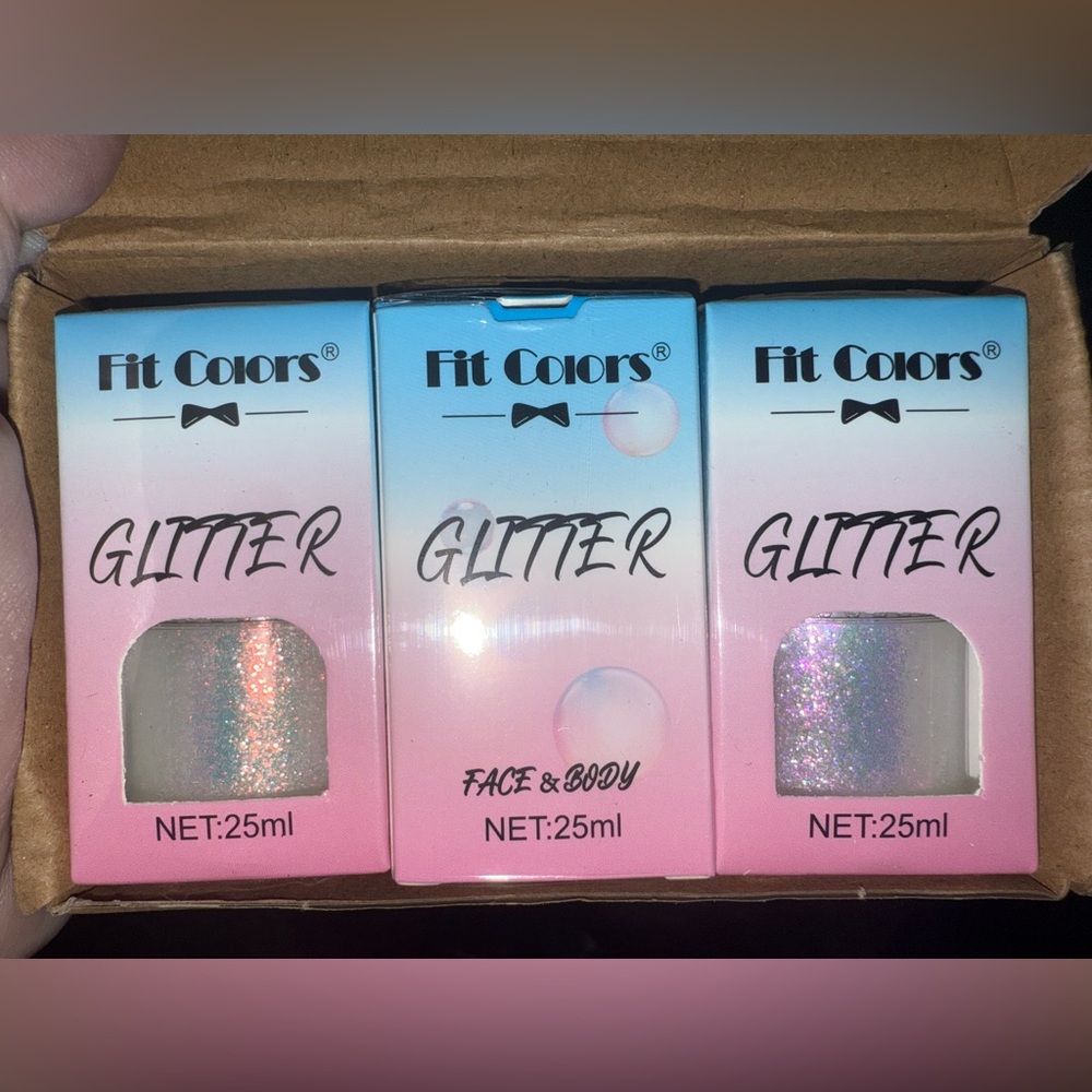 Glitter Highlighter Set - Pink, Silver, and Purple